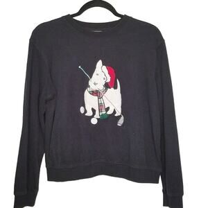 EP Pro Golf Santa Scottie Dog 100% cotton Sweater Size Small